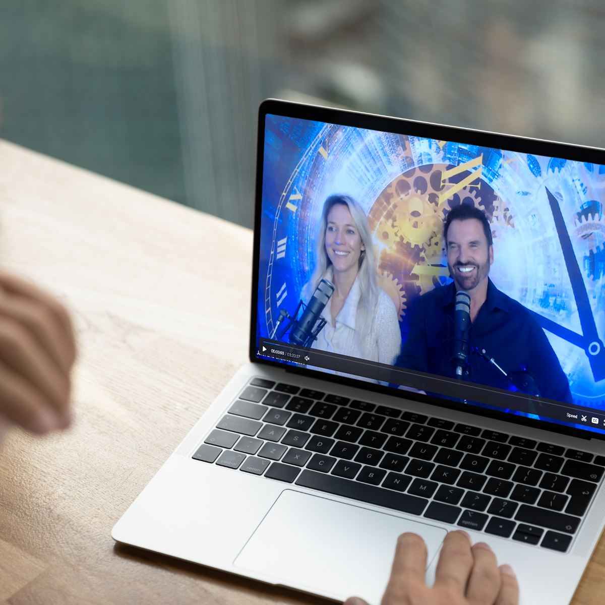 Image of John and Chelsea Jubilee on a laptop